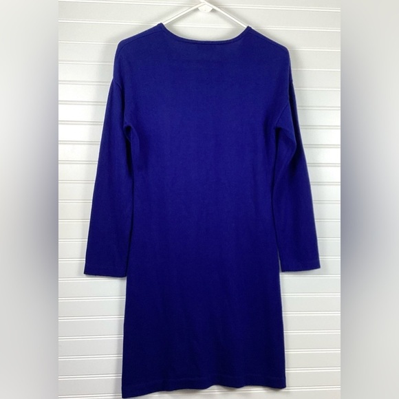 Garnet Hill 100% Merino Wool Crewneck Sweater Dress Loose Gray Pockets Medium - Picture 15 of 15